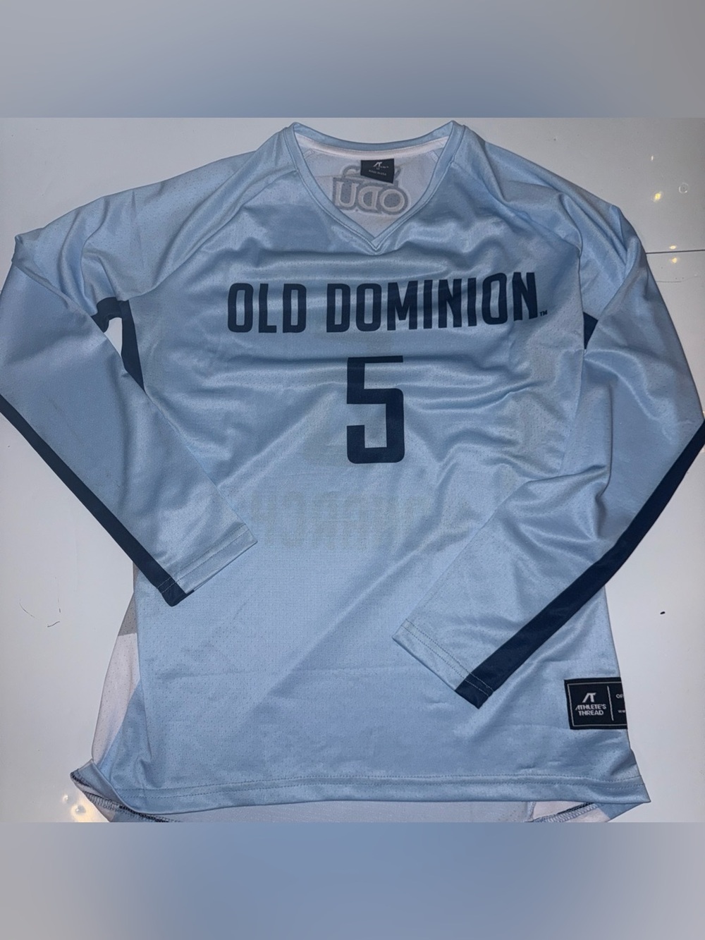 Bailey Burgess Old Dominion Monarchs University # 5 Athlete’s Thread Medium Blue